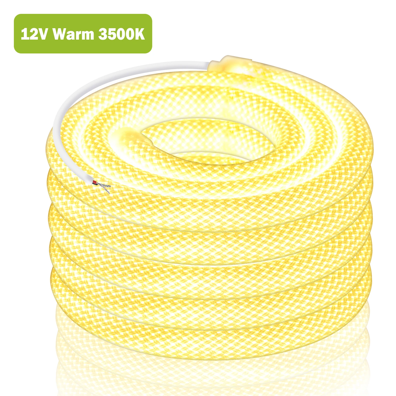 KISUFU 360 Grad runder, retikulierter Neon-LED-Streifen, DC 12 V, 24 V, 240 LEDs/m, natürliches, warmweißes, wasserdichtes, flexibles Silikonschlauch-Neonstreifen 4