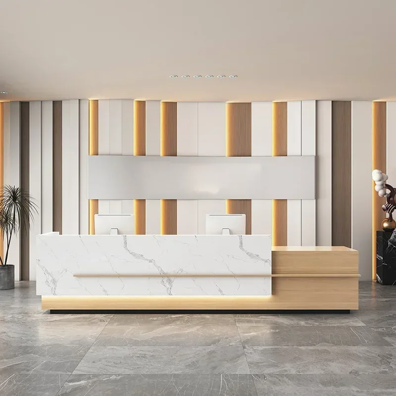 &Modern Clothing Store Reception Desks Luxury Office Furniture Recepce Italian Style Simplicity Reception Desks Beauty Salon