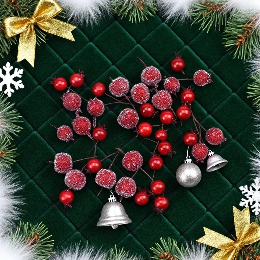 

10Pcs Artificial Fruits Scrapbooking Flowers Fake Cherry Christmas Decoration Diy Gifts Box Home Room Wedding Props Accessories