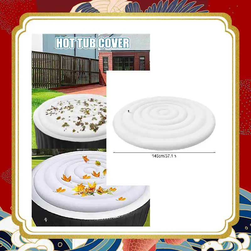 

Складная надувная крышка для гидромассажной ванны на открытом воздухе, круглая крышка, ветрозащитный чехол для гидромассажной ванны, защитная термозащитная крышка, снежный чехол