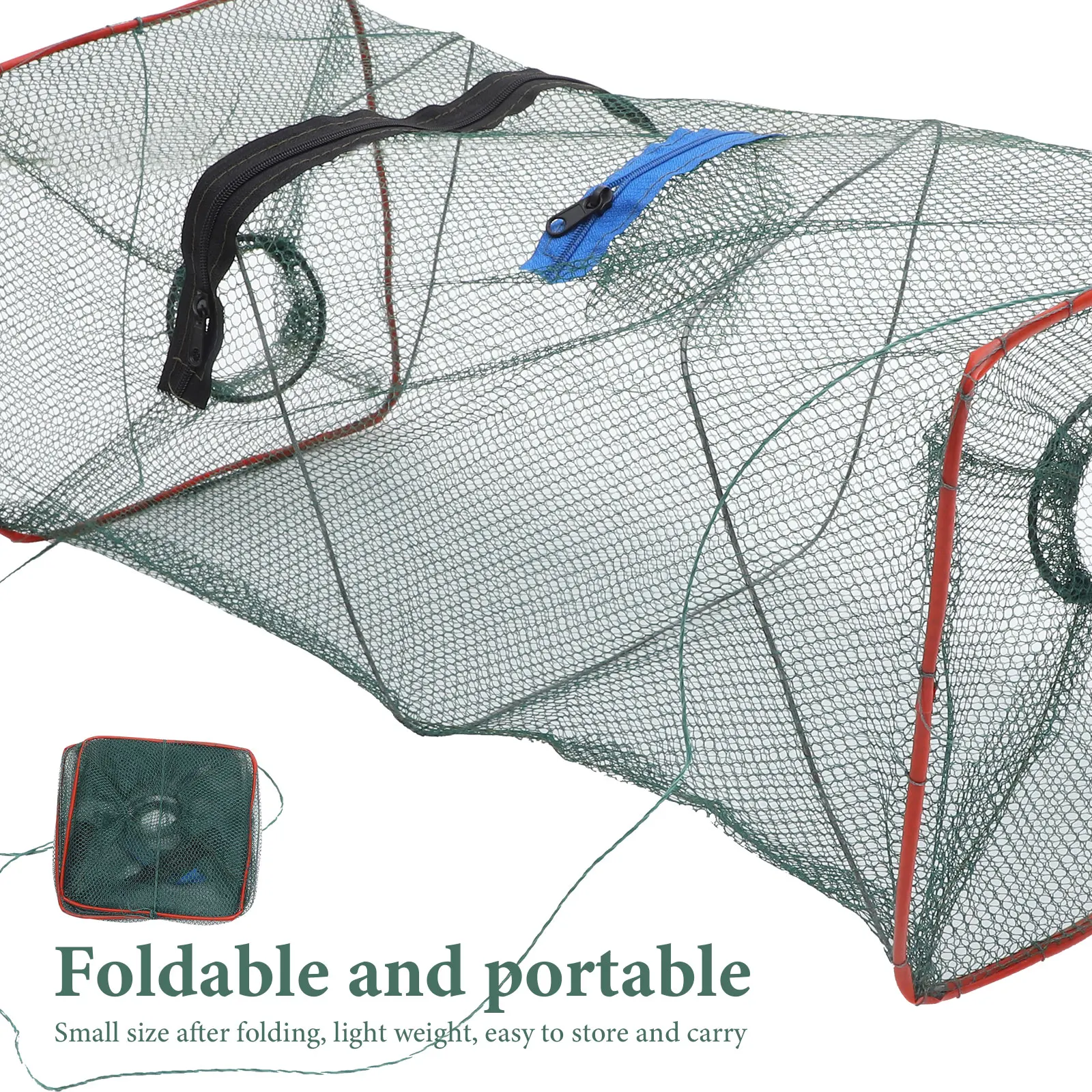 

3pcs Collapsible Minnow Net 50x20x20cm Fishing Trap Shrimp Crawfish Crab Lobster Nylon Baby Durable Portable Foldable Fish Net