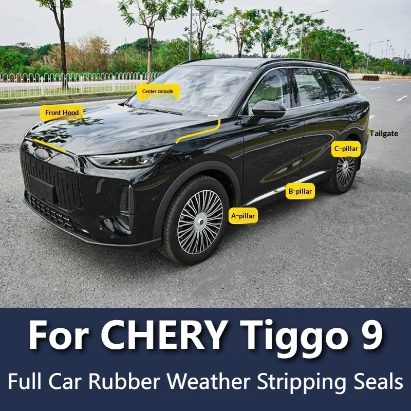 Fit For Chery Tiggo 9 Full Car Seal Strip Sound Insulation Shockproof Rubber Strip Hood Tailgate Modification