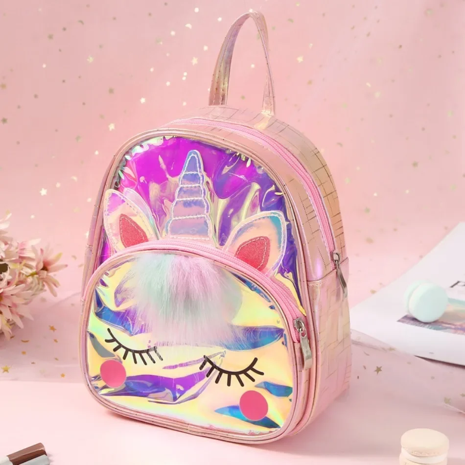 Toddler Kids Unicorn Waterproof TPU School Bag Jelly Backpack Children Kids Lovely Animal Laser Fashion Cartoon Shoulders Bag