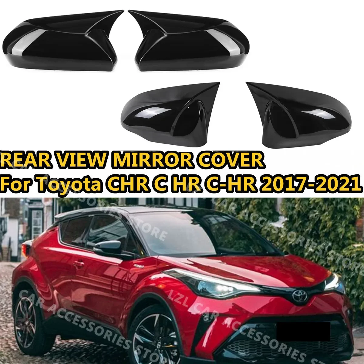 2X Osłony lusterek wstecznych do Toyoty CHR C HR C-HR 2017-2023 Akcesoria samochodowe Osłona lusterka wstecznego z widokiem z tyłu