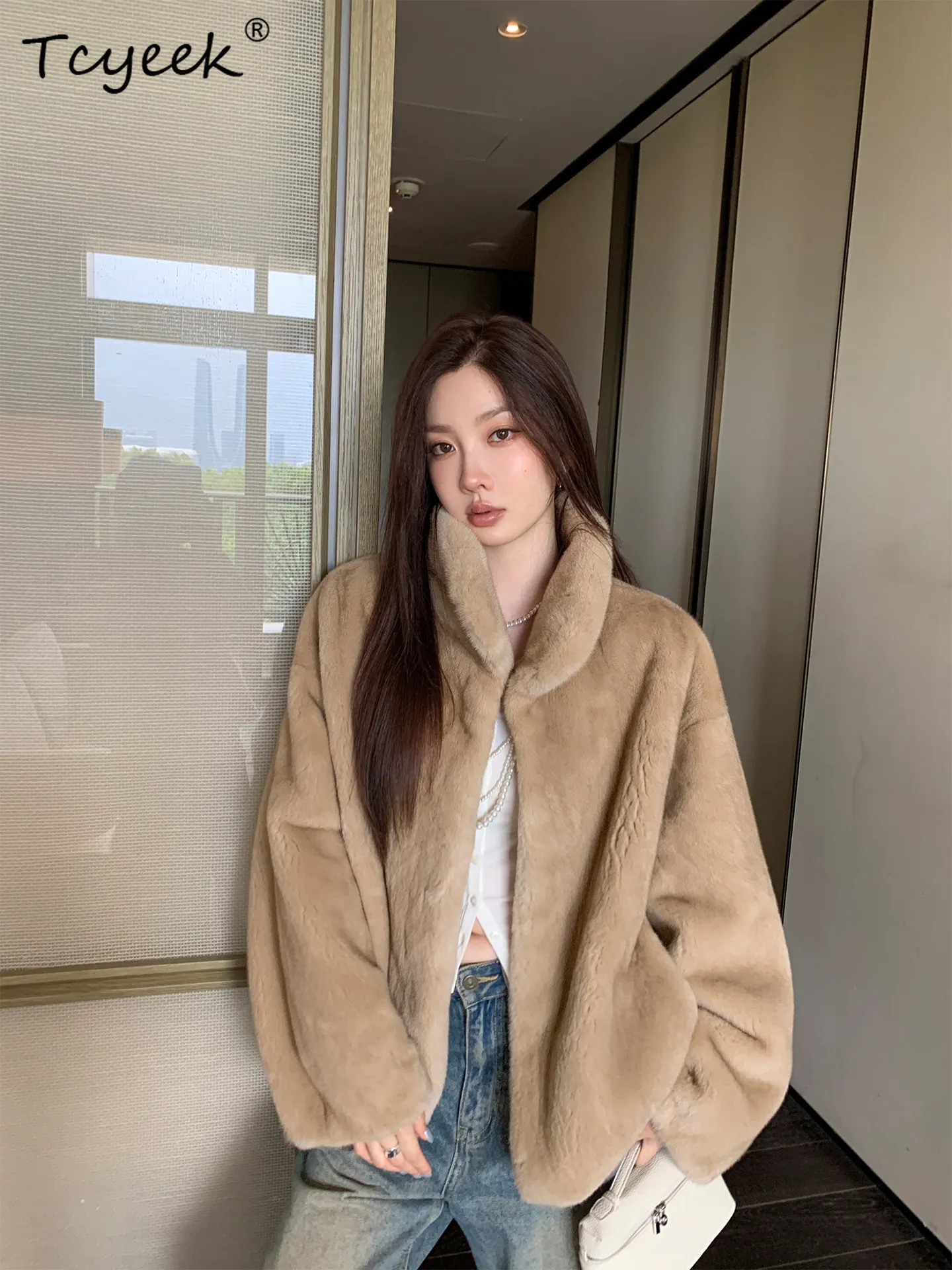 Tcyeek Natural Mink Fur Coat Woman Winter Clothes Whole Mink Womens Jackets Warm New in Outerwears Fashion 2026 Пальто Женское