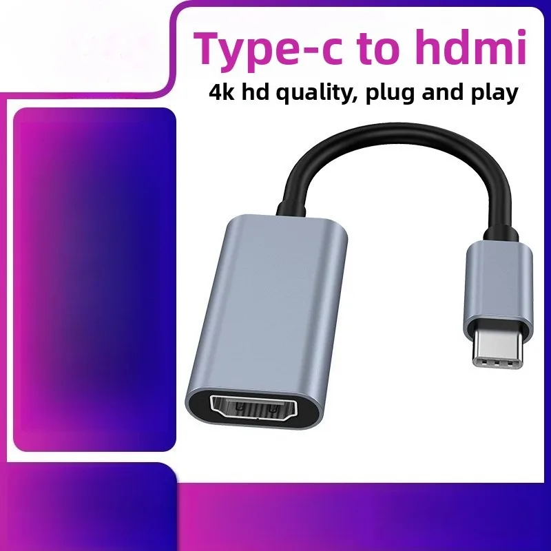 كابل محول من النوع C إلى HDMI 4K محول عرض الكمبيوتر المحمول للهاتف المحمول جهاز النسخ المتطابق الشاشة السلكية