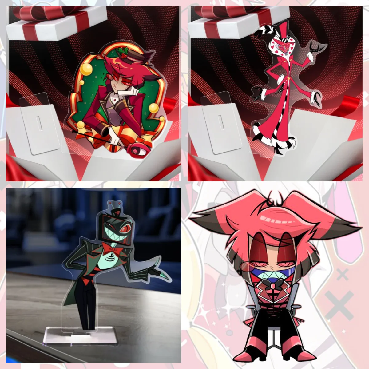 

Acrylic Anime Cartoons Standee for Hazbin Hotel Vox Huck Alastor Anime Decorative Creativity Desk Decoration Cartoon Fan Gift