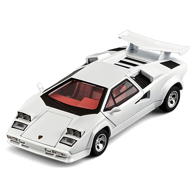 Countach LP500S – supercar en alliage moulé sous pression, modèle de voiture, son et lumière, jouet à collectionner pour enfants, cadeau d'anniversaire, 1:32