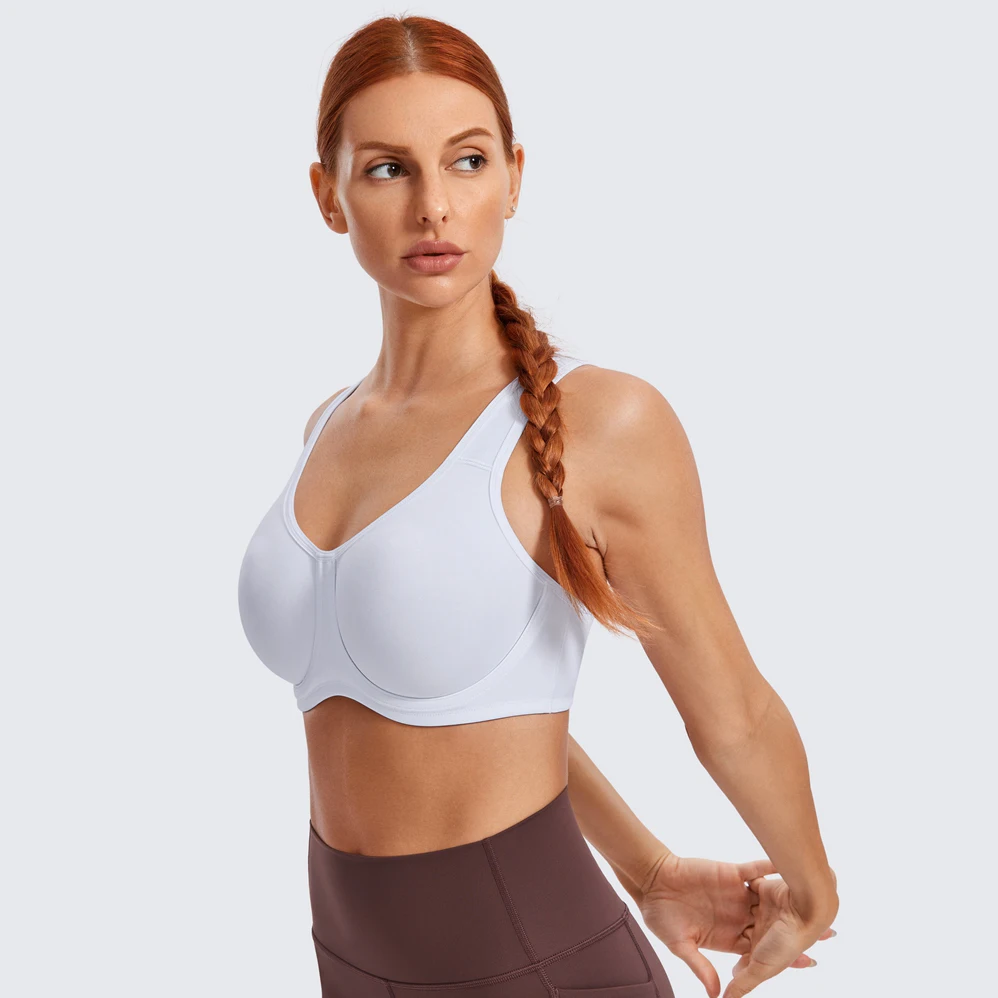 Syrokan sutiã esportivo feminino elastano controle máximo sólido de alto impacto mais tamanho underwire topos sportswea ins popular