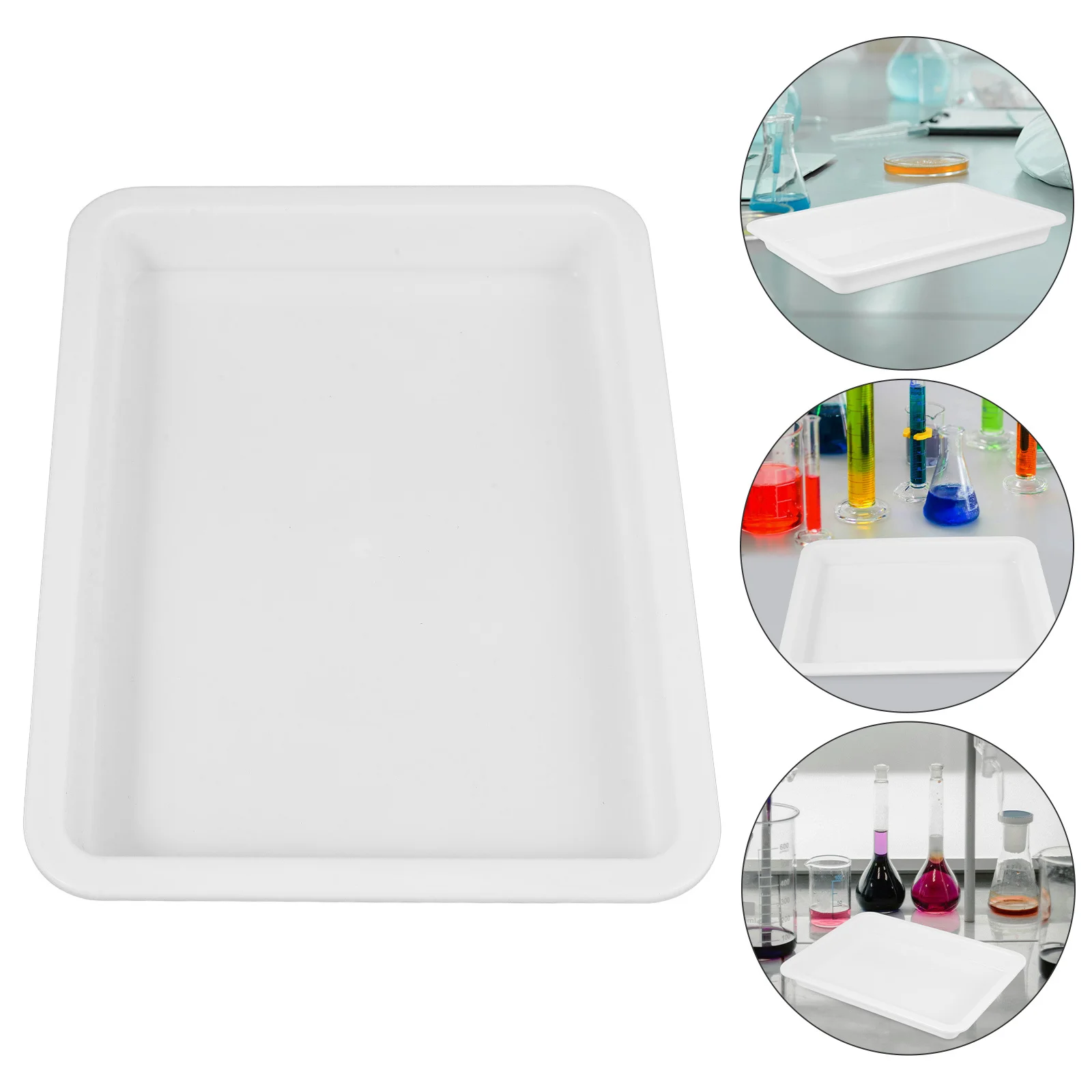 Laboratory Tray 2.5cm Deep Plastic Multi-Functional Experiment Tray Chemical Reagent Storage Organizer Acid Alkali Resistant