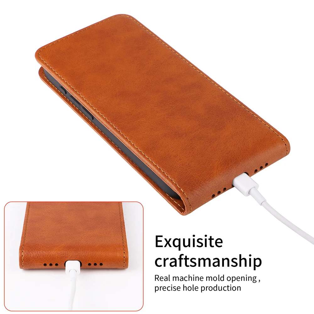 For Infinix Hot 50I X6531 Flip Vertical Case Retro Smooth Skin Leather Full Cover Card Holder For Smart 9 Pop 9 4G Phone Bags