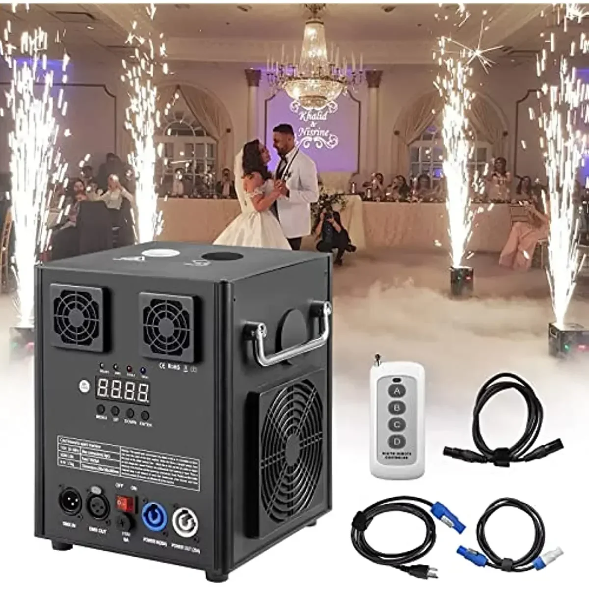 

2025Factory Wholesale 600W Cold Pyro Machine Stage Equipment Special Effect Machine Smart DMX Spark Machine Cold Pyro Safe Firew