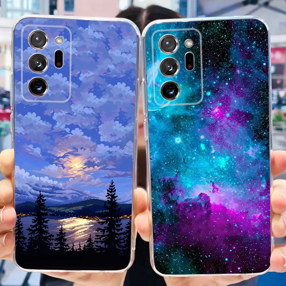 For Samsung Galaxy Note 20 Ultra Phone Case Samsung Note20 20Ultra 5G Fashion Pattern Soft Silicone Clear TPU Back Cover