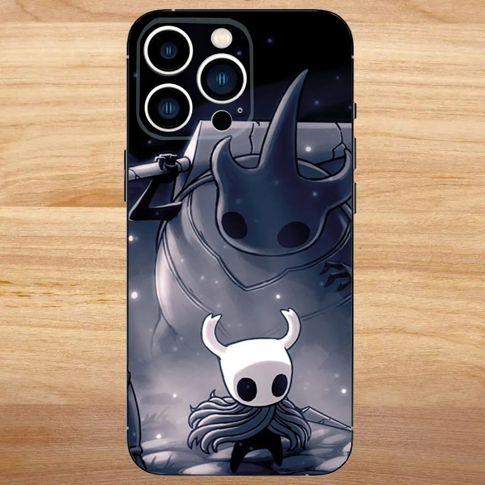 حافظة هاتف H-Hollow Knight لهاتف iPhone 16,15,14,13,12,11,Mini,Pro,SE,MAX غطاء أبيض غير لامع مقاوم للصدمات