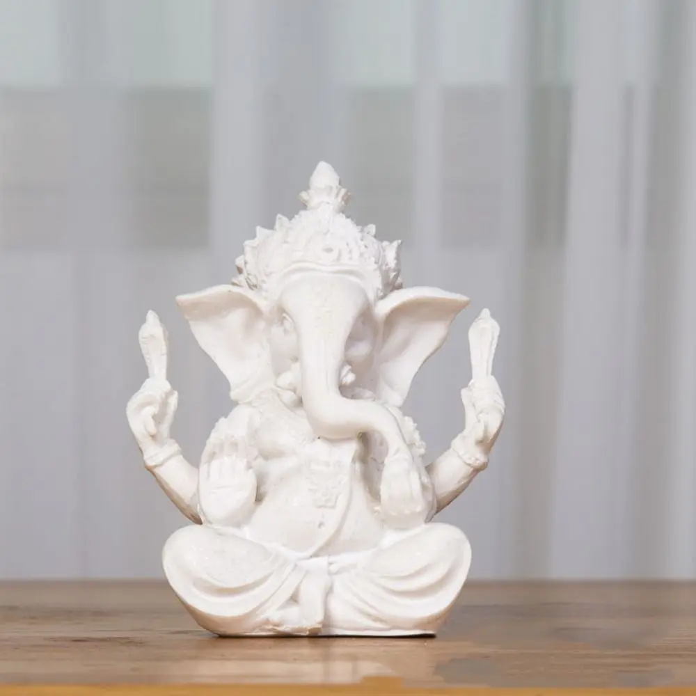 Elephant Figurine Sandstone Ganesha India Sitting Meditation Buddhist Figurine Ornament Oriental Culture Sandstone