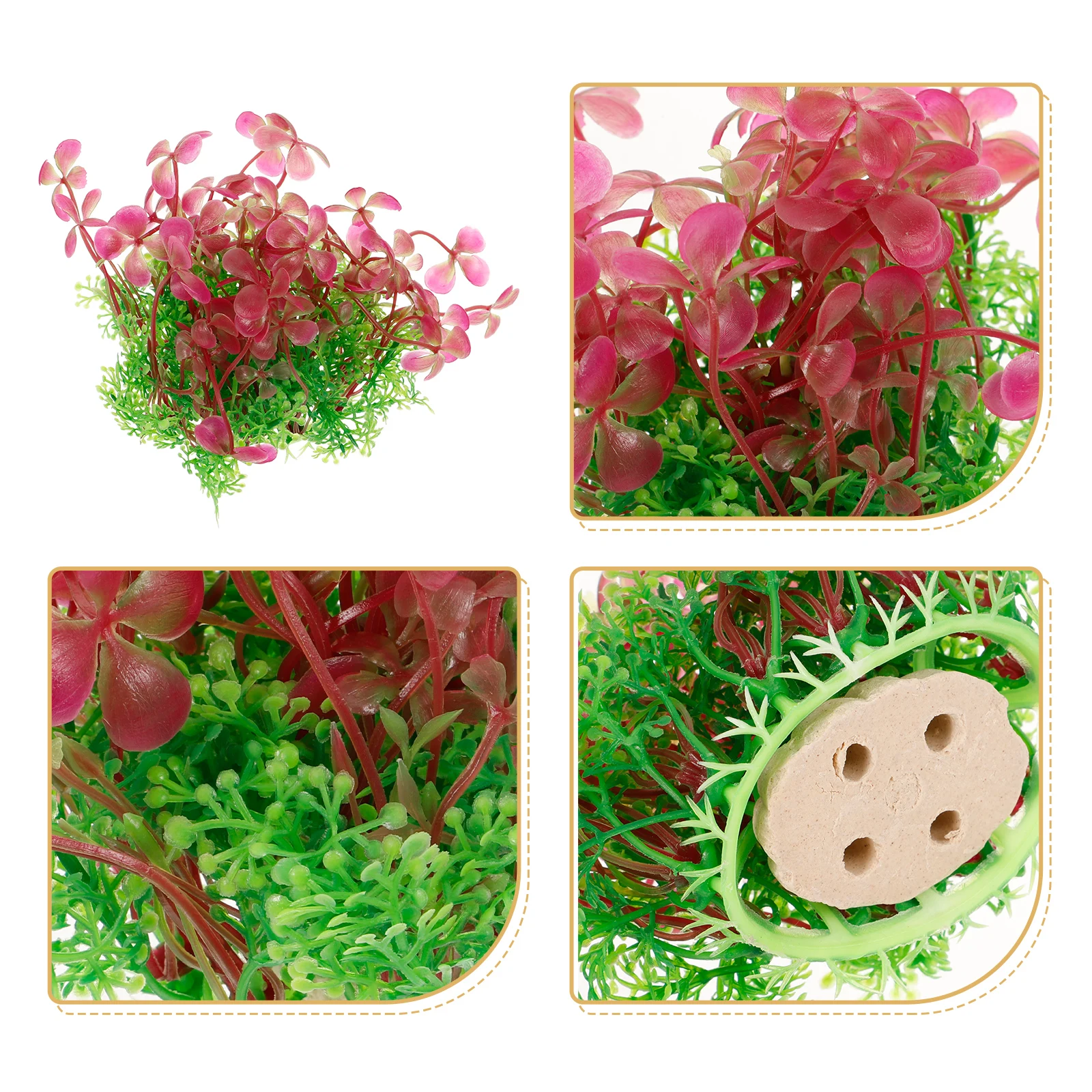 

Tank Four Leaf Clover Decoration Artificial Plant Greenery Aquariums Decorations