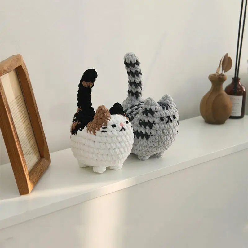 Cat Crochet Starter Kit For Adults Kids Animal Kitten Knitting Set Handmade Cat Handmade Crochet Animal Complete Knitting Kit