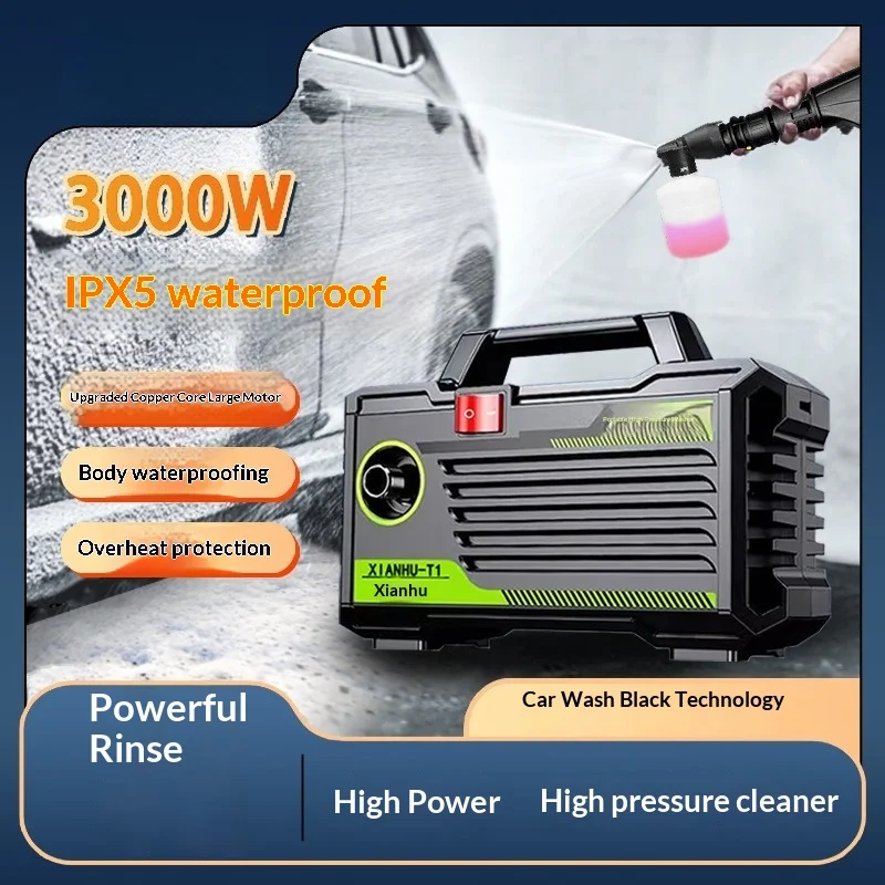 Electric High Pressure Washer 220V 3000W Powerful Portable Home Car Cleaning Waterproof Fully Enclosed Accesorios Para Vehículos