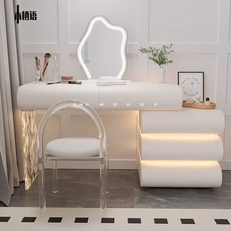 Dresser table, storage cabinet, acrylic simple modern advanced multi-control whole house solid wood 3