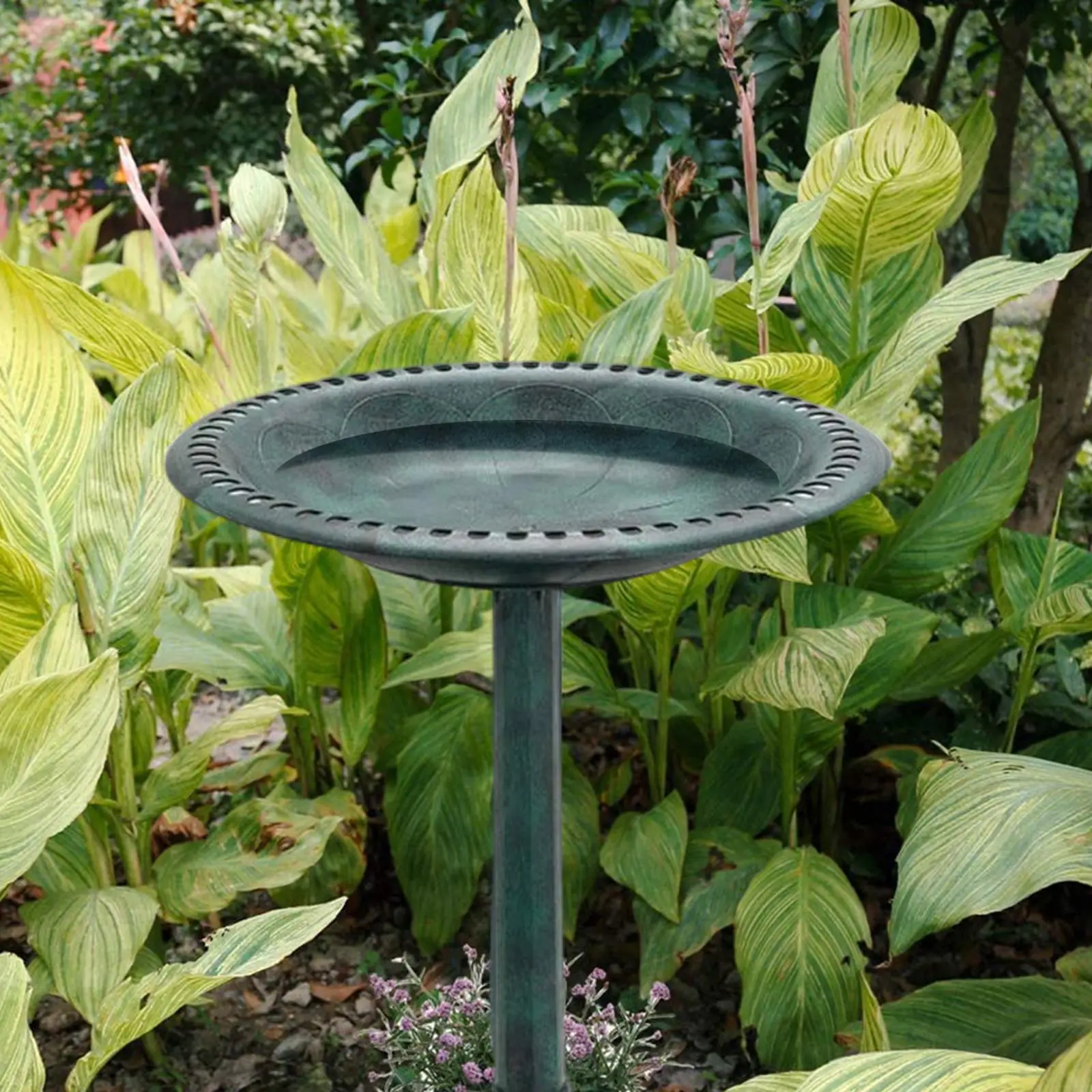 Zewnętrzny ptak kąpiel rustykalny kwiatowy Design lekka dekoracja birdbath na ogród Patio przydomowy Ornament prezent na parapetówkę