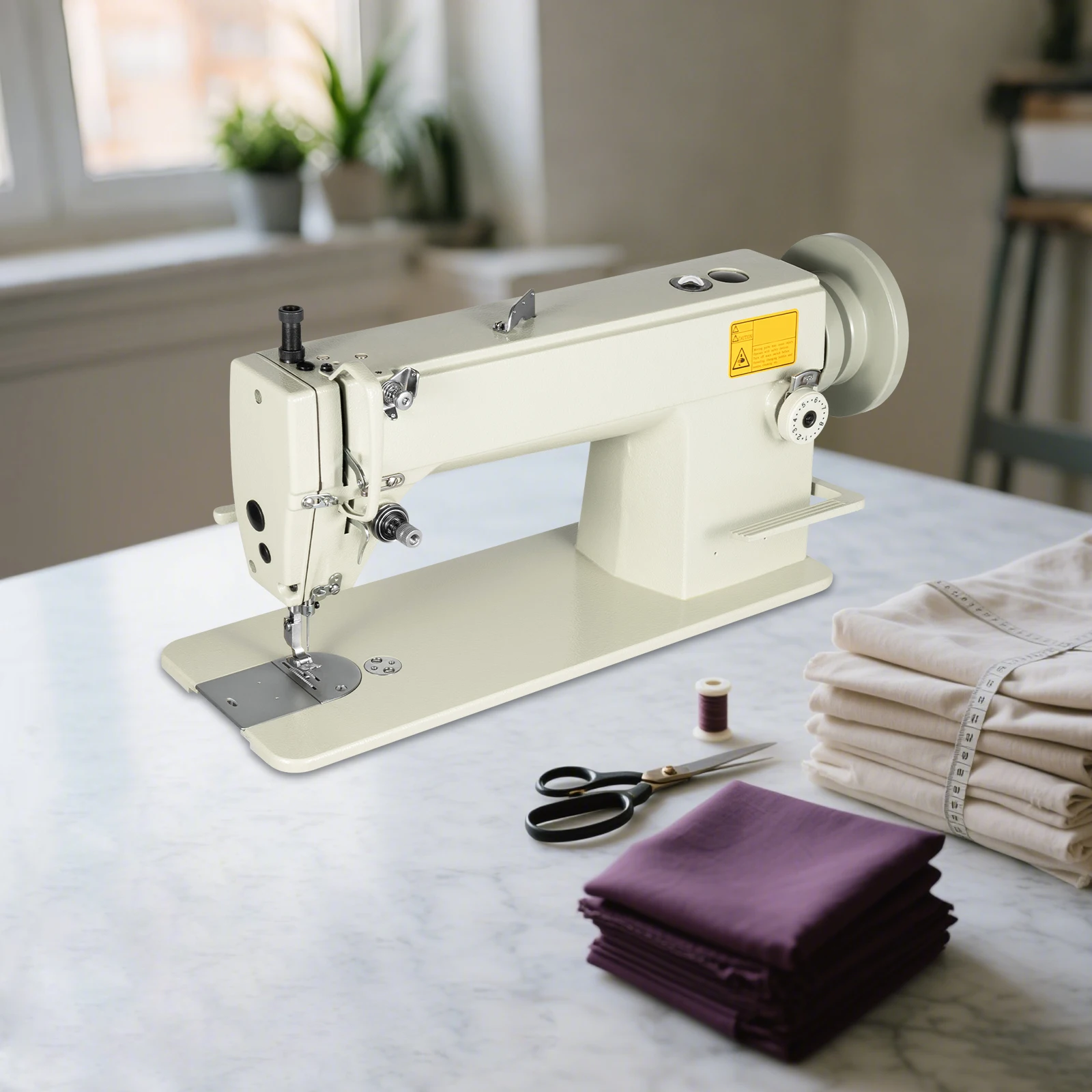 

Heavy Duty Sewing Machine, 3000SPM High Speed, Double Thread Industrial Lockstitch for Thick Fabrics Leather Canvas