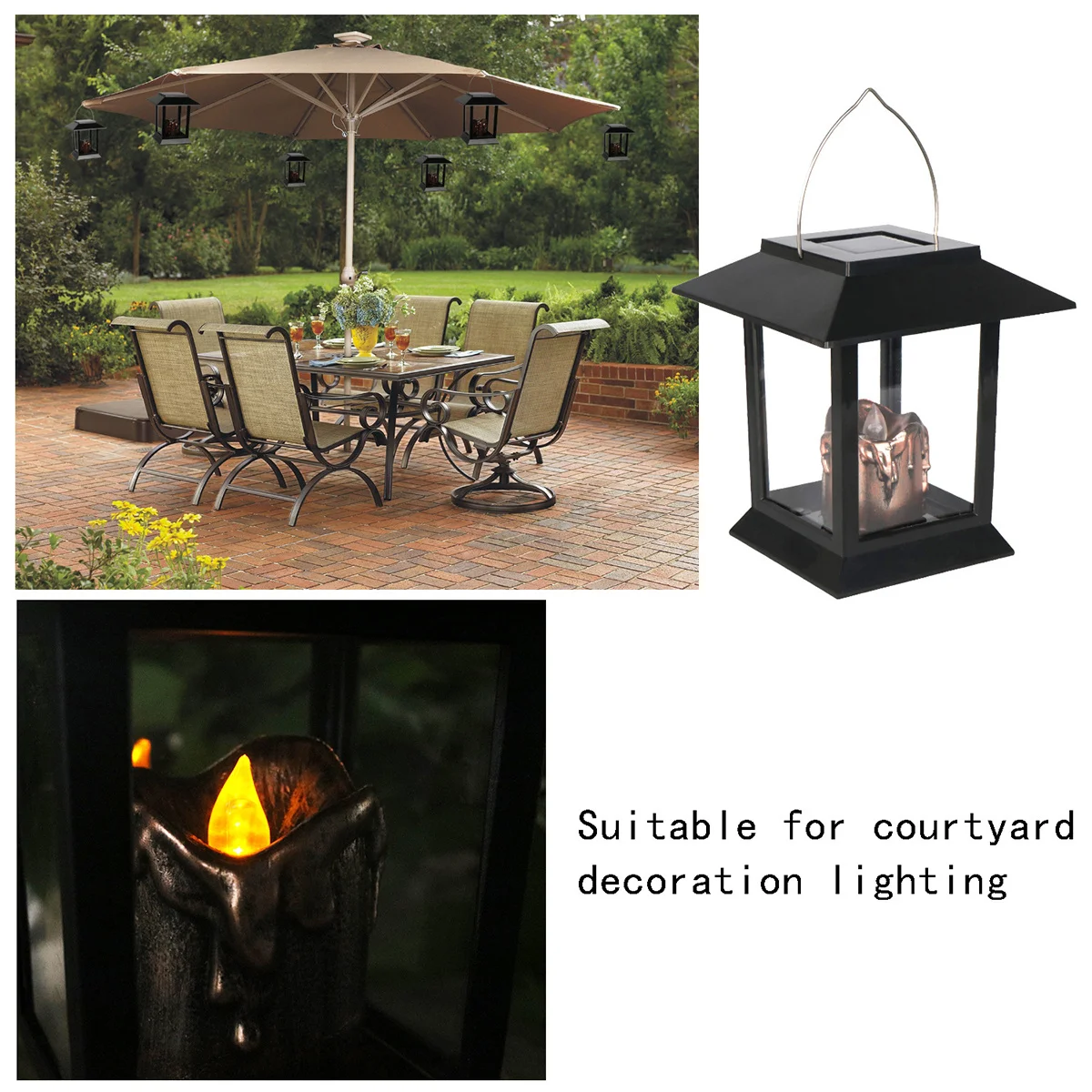 3Pcs Outdoor LED Lights Solar Waterproof Lamp with Handle for Camping Hiking Backyard Decor - Solar Bulb Light