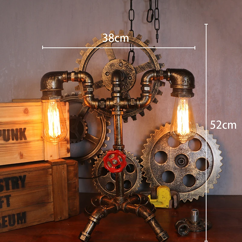 Vintage Creative Table Lamp, Articulated Movable Robot Light for Cafe Study Bar, Unique Industrial Home Decoration Gift Idea