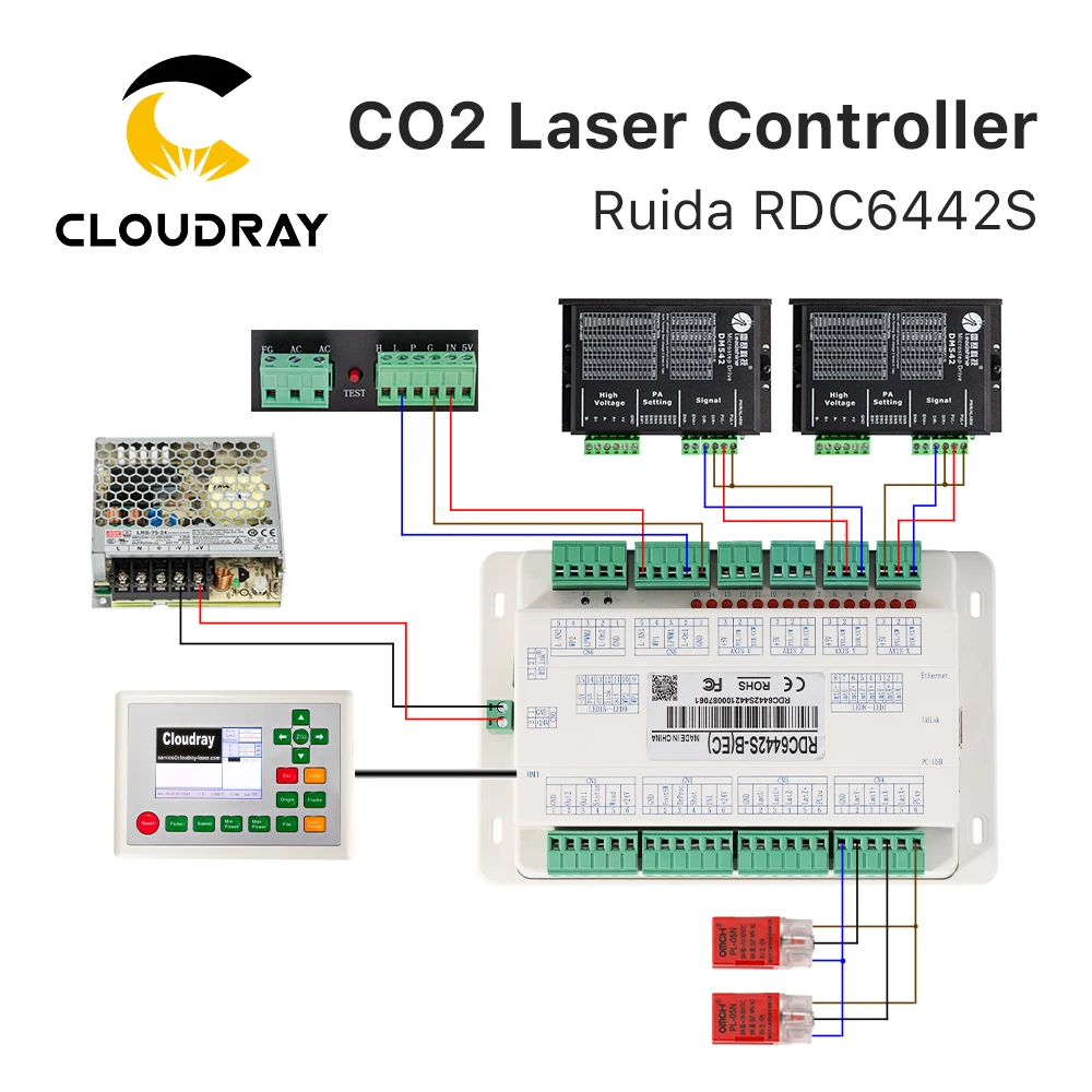 Imagem -04 - Cloudray-ruida Controlador Dsp para Gravação a Laser e Máquina de Corte rd Rdc6442g Co2 Rdc 6442 6442g 6442s