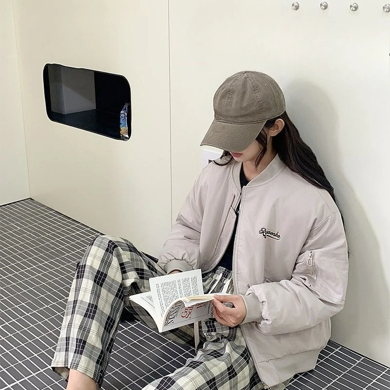 

Unisex Winter Cotton Padded Jacket Thickened Baseball Style Coat Short Length Military Jacket Clearance Sale