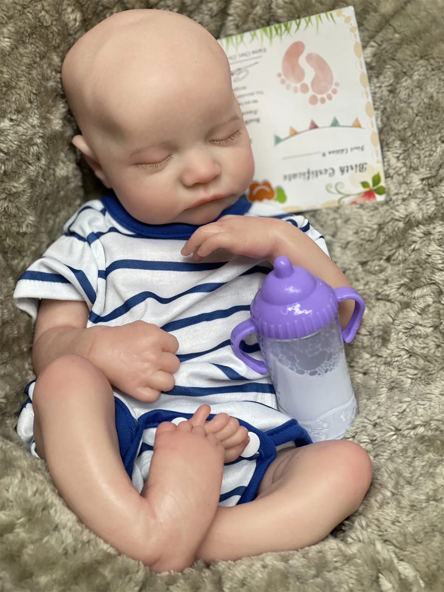 40cm Washable & Open Mouth Levi Full Body Soft Solid Silicone Bebe Reborn Boy Handmade Lifelike Real Corpo De Silicone Doll image 3