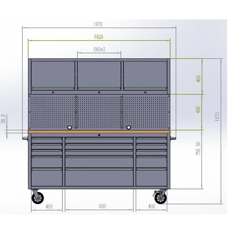 Workbench and Combined Metal Tool Cabinet with Drawers for Garage and Workshop