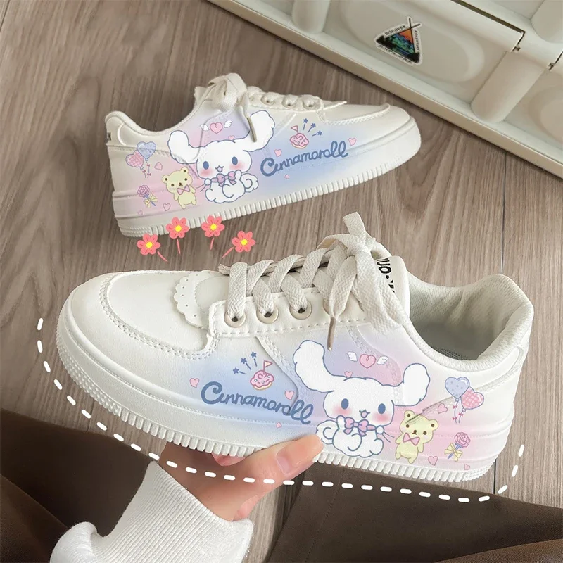 

Sanrio Kawaii Hello Kitty Women's Sports Shoes My Melody Kuromi Anime Cartoon Cute Students Breathable Versatile White Sneakers