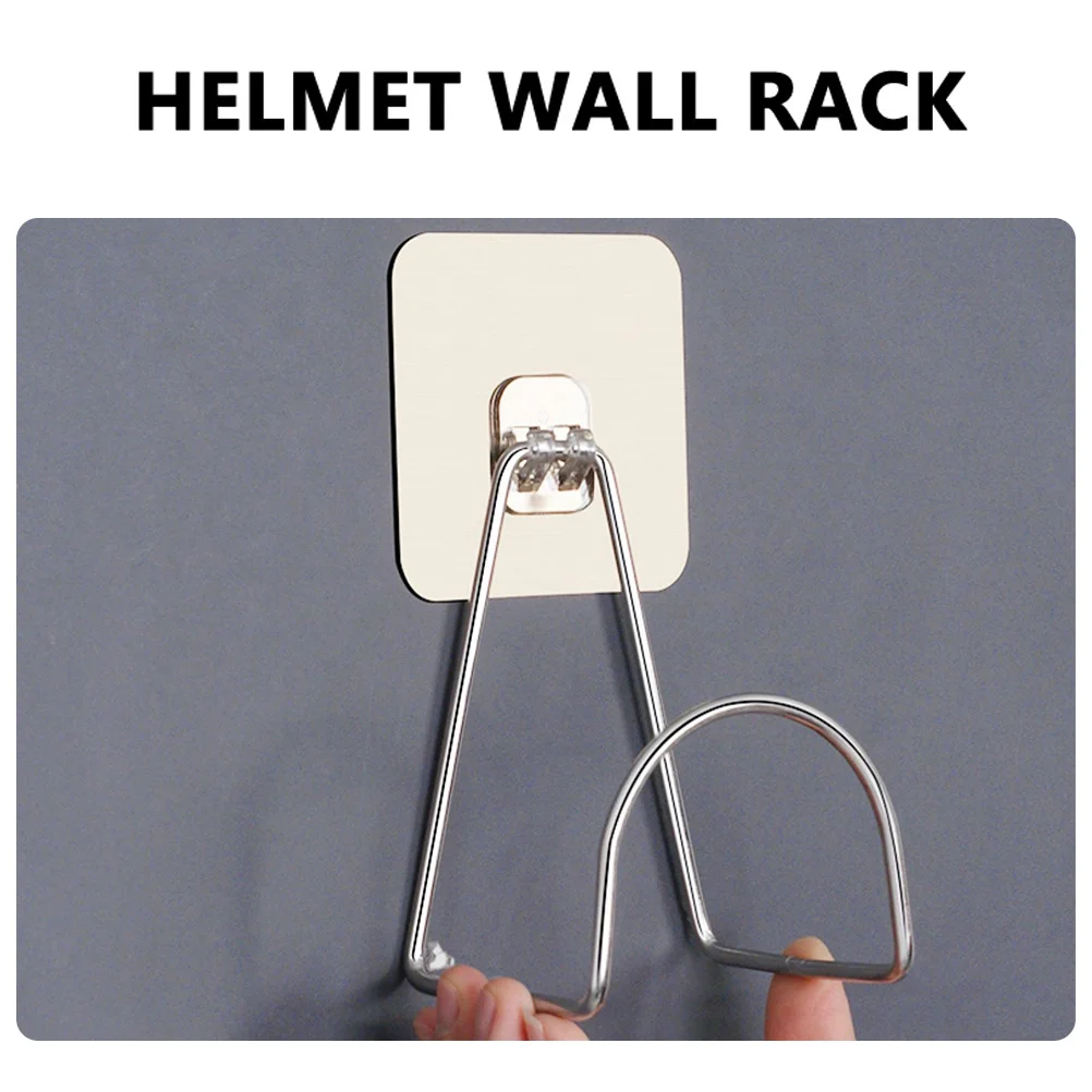 Motorcycle Wall Hook Durable Stainless Steel Self-Adhesive Storage Holder for Helmets Coats Jackets Hats