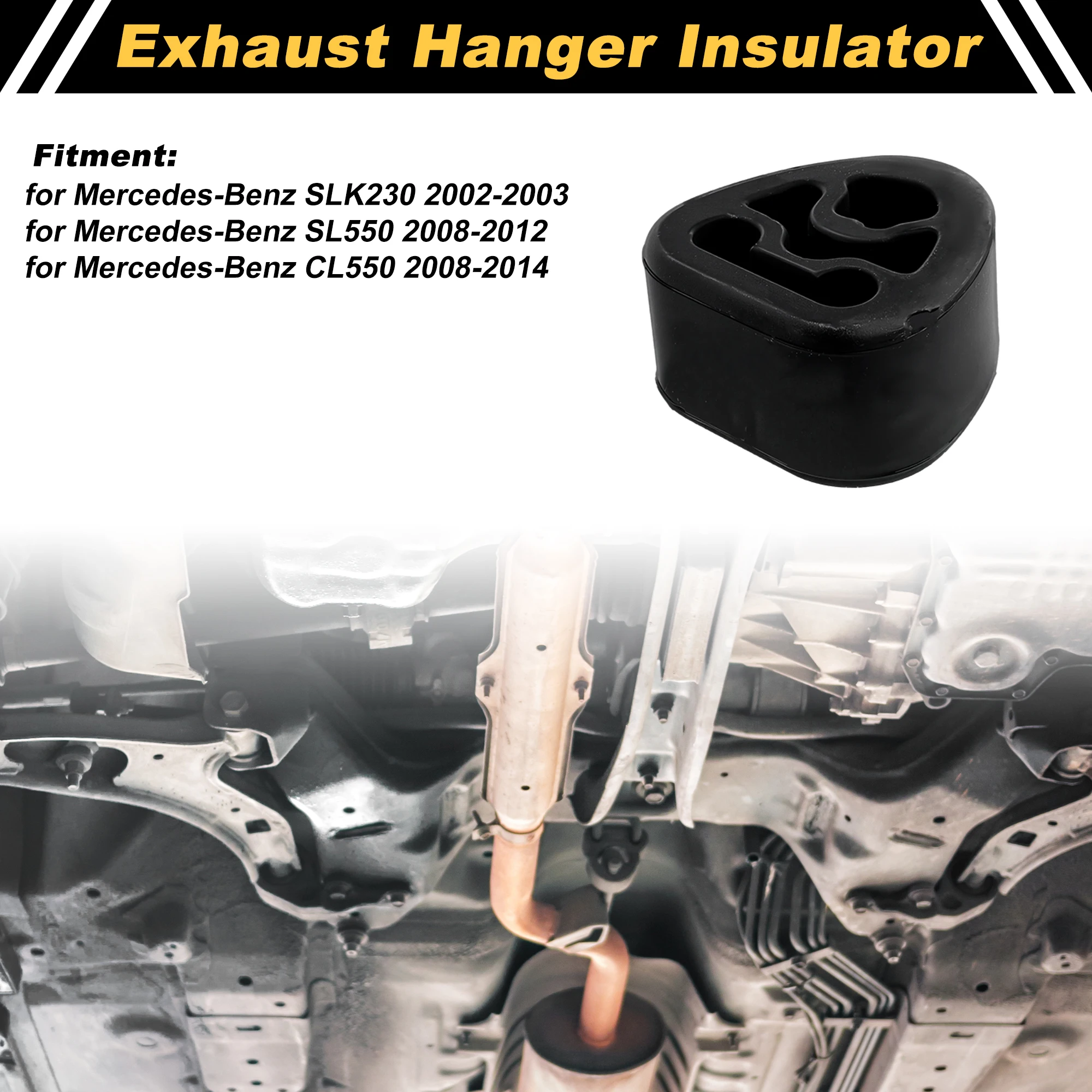 UXCELL Muffler Exhaust Hanger for Mercedes-Benz SLK230 02-03 2024920344 Rubber Black