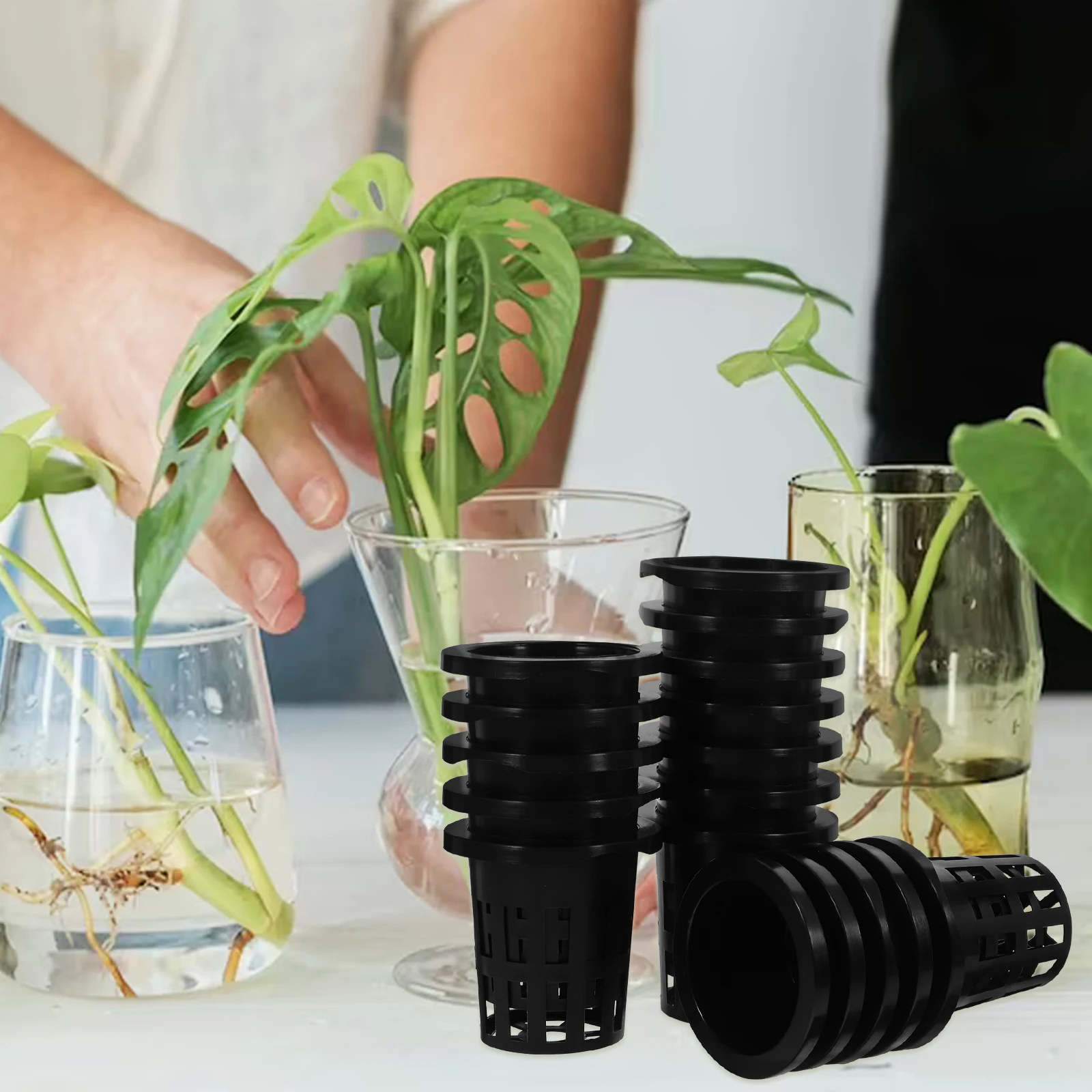 

Self Watering Planting Basket Set Hydroponic Growing Kit Mineral Wool Cubes Indoor Balcony Garden Planter for Vegetables Flowers
