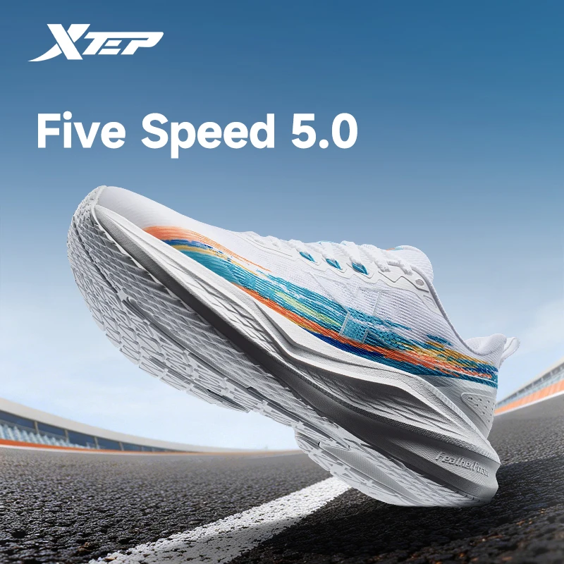 Xtep Five Speed 5.0 Running Shoes for Men Summer Running Shoes Shock-Absorbing and Breathable Mesh Sports Shoes 874319110004