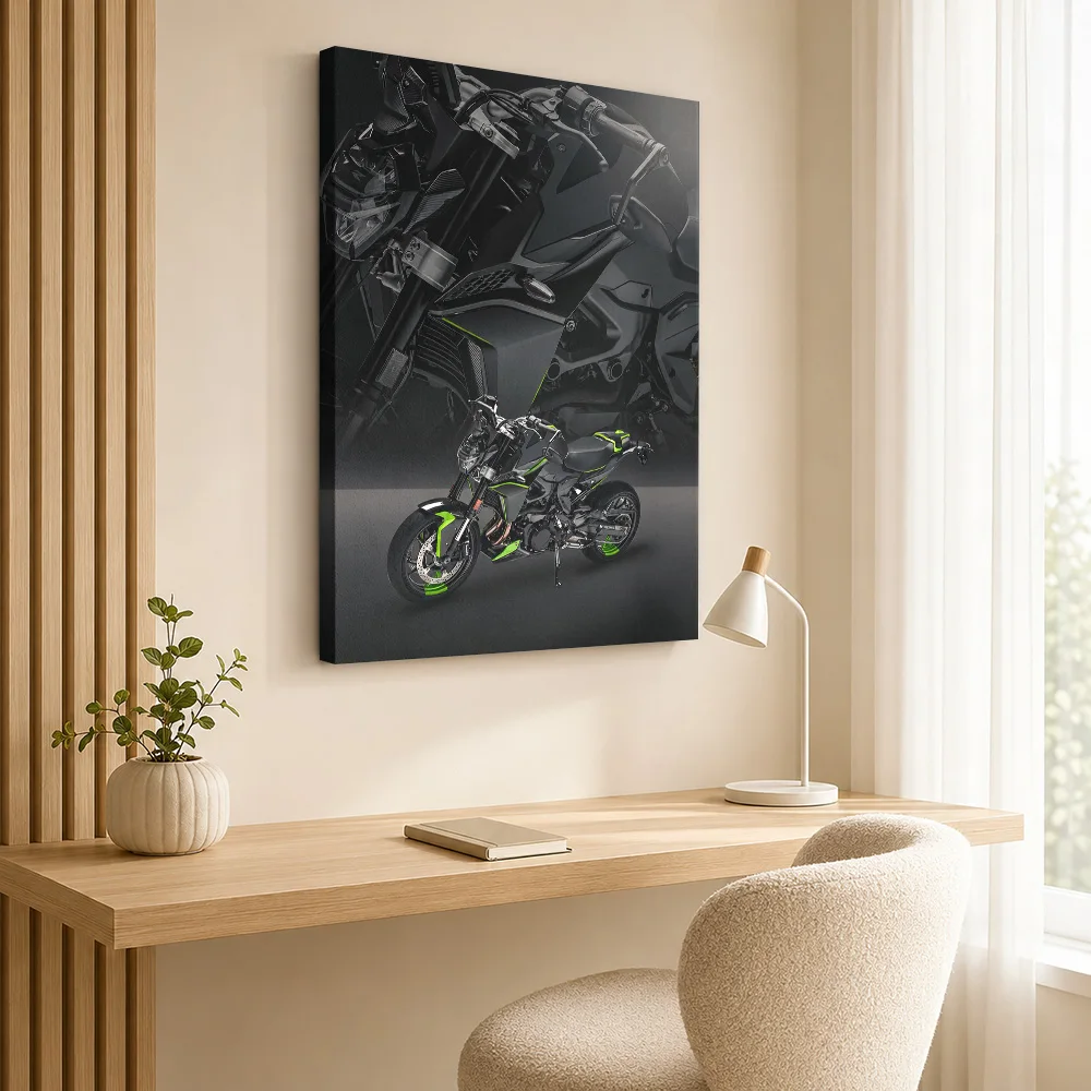 German F900R Motorcycle Framed Canvas Poster Customized Photo Layered Panels With Enlarged Details Wall Art For Biker Lounge