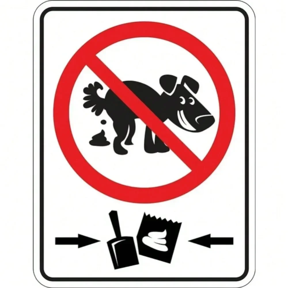 MegaBrand Outdoor No Dog Poop Metal Sign Weatherproof Tin Wall Plaque for Park
