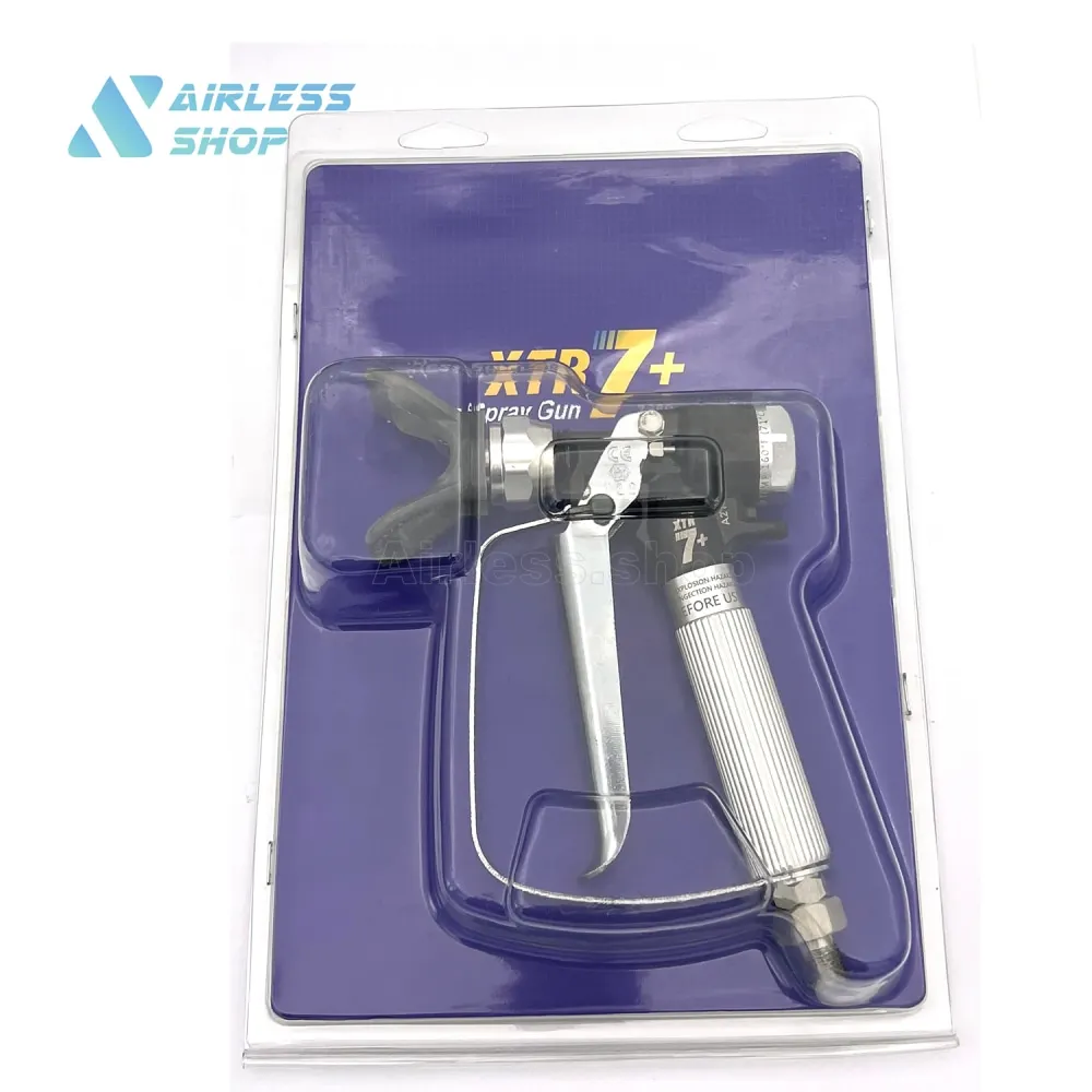 

Airless spray gun XTR series, for 500 bar pressure spraying, round handle, four-finger trigger, with nozzle holder