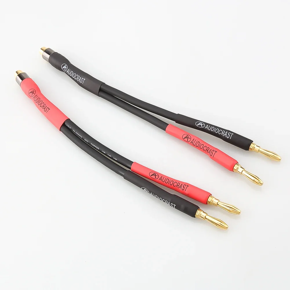 15cm HiFi Audio Cable Female RCA to Dual Banana Plug Amplifier Speaker DIY Interconnect Audio Wire Connection Adapter Cable