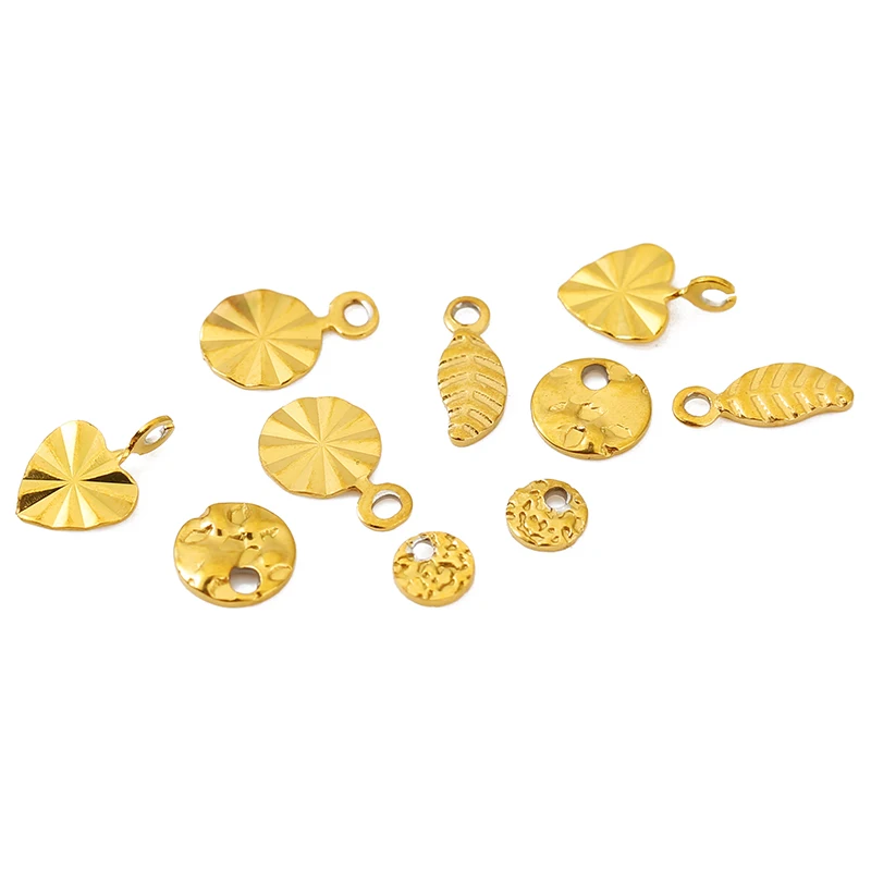 30pcs PVD Never Fade Stainless Steel Extension Chain End Beads Necklace Bracelet Heart Leaf Charms For DIY Jewelry Accessories image 6