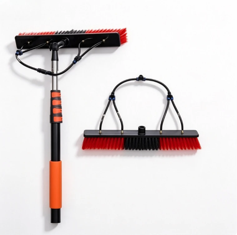 Photovoltaic Panels Cleaning Tool with12/18/24/30ft Extension Pole Solar Panel/High Window Glass/Track/Bus/Boats/Wall Washing