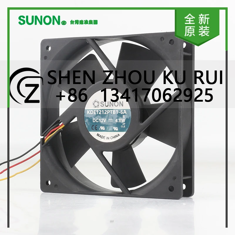 

Новый инвертор Sunon DC 12 В 4,8 Вт AC EC 12025 12 см KDE1212PTB1-6A с двойным шариковым отключением звука, трехпроводной охлаждающий вентилятор 120X120X25MM