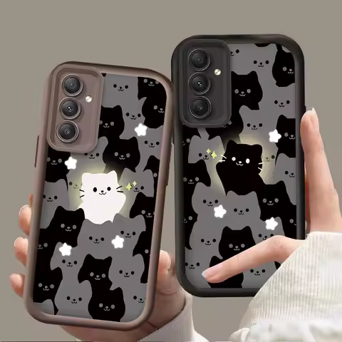 Lovely Cartoon Cat Couple Case for Samsung Galaxy A54 A05 A05S A34 A24 A14 A53 A33 A23 A13 A52 A52S A32 A22 A12 A71 A51 A31 A50