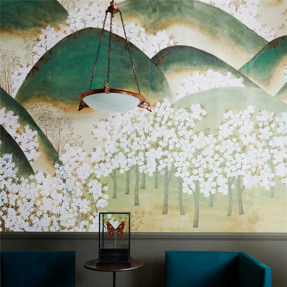 Modern Customizable 3D Peach Blossom Wallpaper Murals Photo Wall Paper Roll Decorative Floor Covering for Home Decoration
