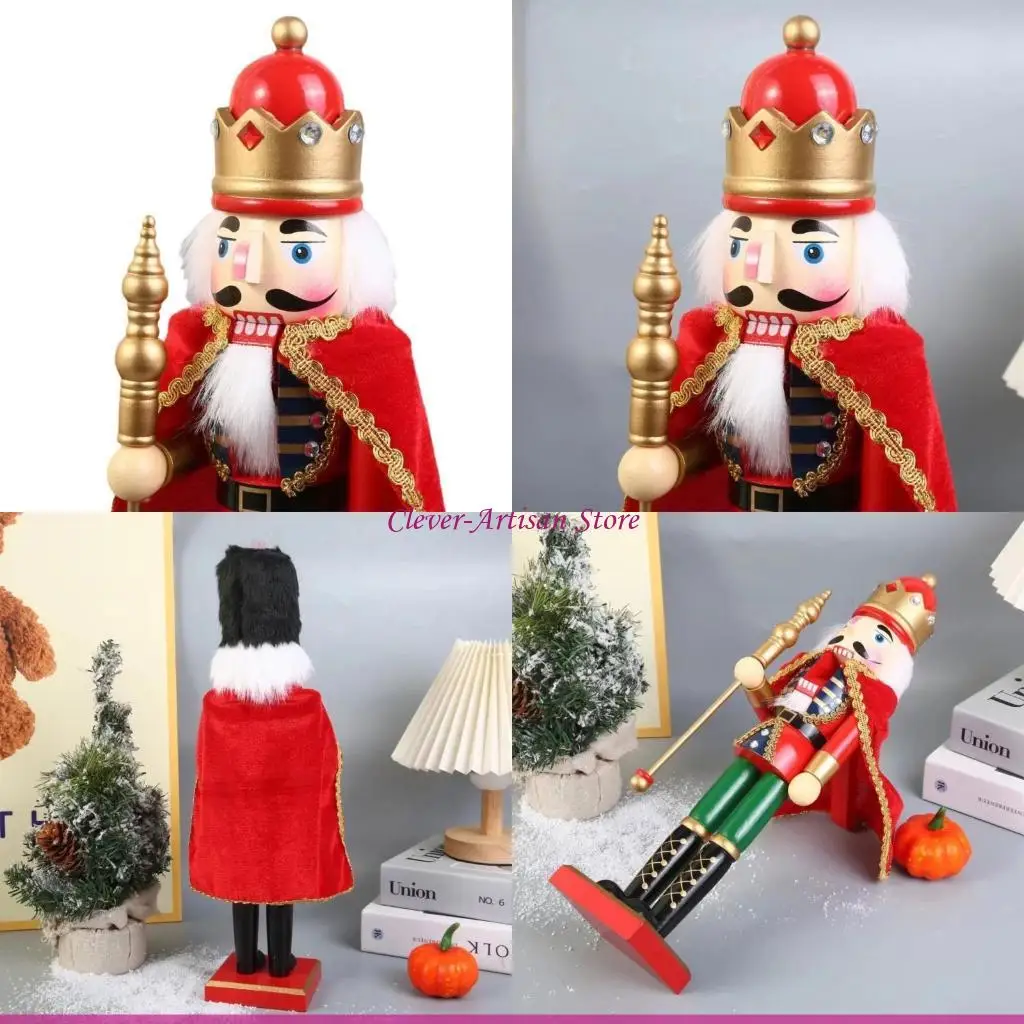 

E06B Рождественские украшения, традиционные деревянные щелкунчики, фигурка солдата, кукольный орнамент, домашний зимний стол,