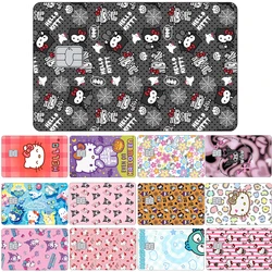 Front Side Sanrios My Melody Cinnamoroll Pochacco Anime Stickers Hello Kitty Film Skin Cover for Credit Debit Bus Metro Card Toy