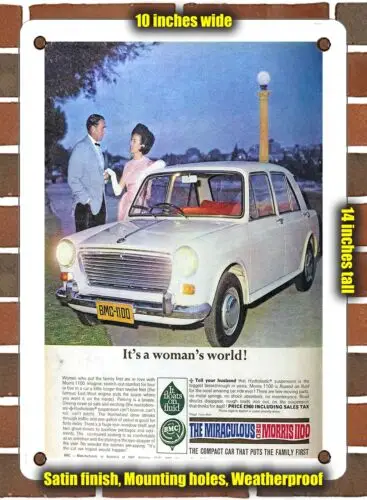 METAL SIGN - 1964 Morris 1100 Its a Woman's World - 10x14 Inches