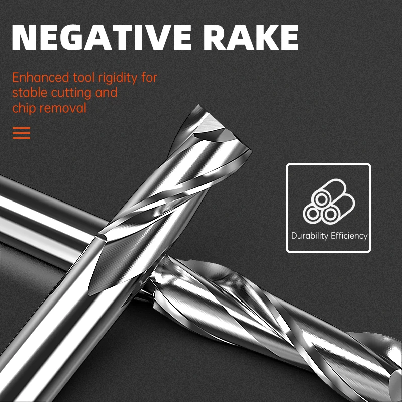 HUHAO 4 6 8 20mm HRC65 Milling Cutter HSS M2 End Mill Carbide 2 Flutes Spiral Router Bit CNC Tools for Aluminum Stainless Metal