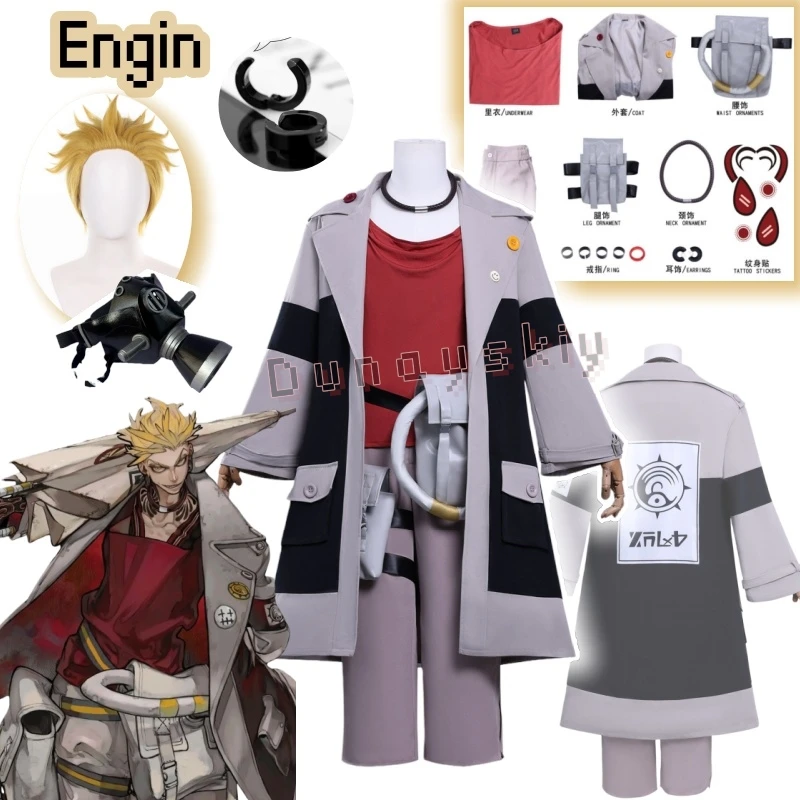 

Anime Gachiakuta Enji Cosplay Costume & Wig Red Tops Pants With Coat Accessory For Halloween Party Suit For Women Men Cool Suit